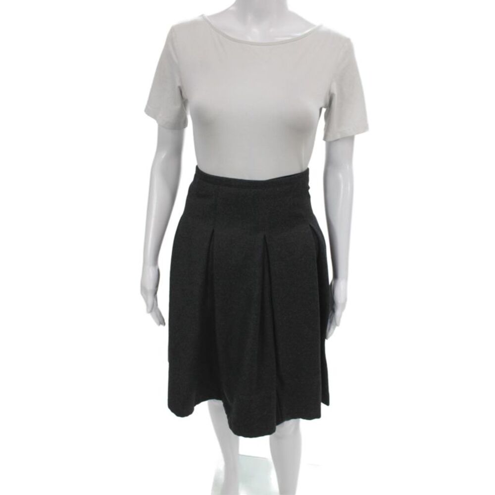 Burberry London Women A-Line Pleated Skirt Dark Gray Size 10